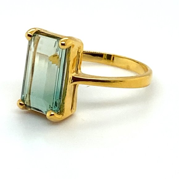 Bi Color Tourmaline 4.05ct Solid 14K Yellow Gold Ring - Picture 3 of 6